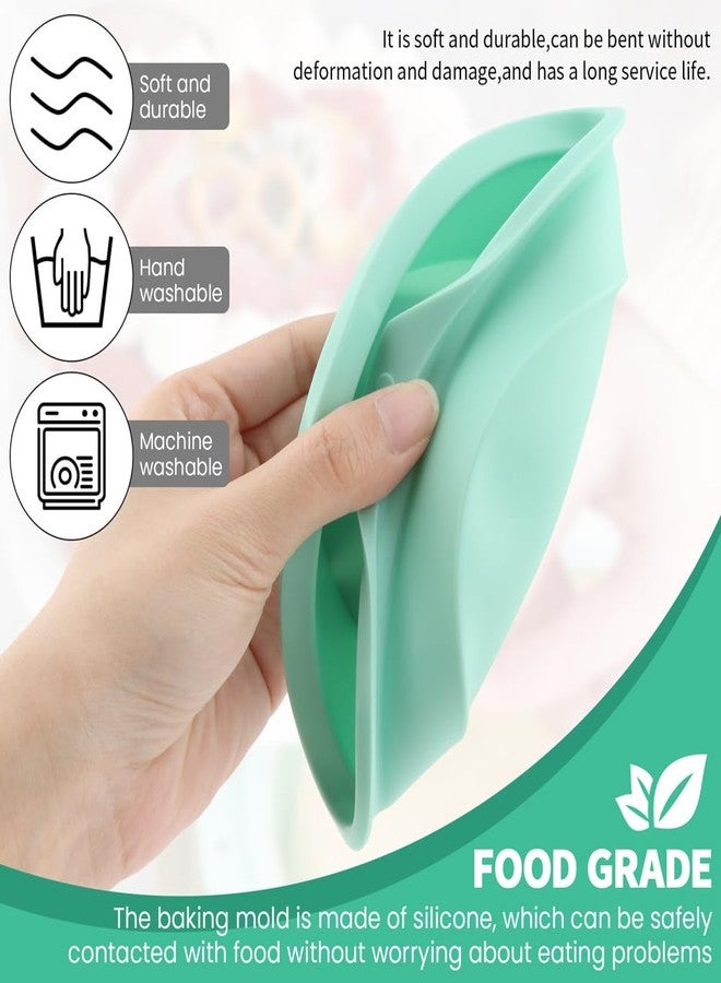 Loyanger 4Pcs Air Fryer Egg Mold, Silicone Egg Bites Molds for Baking Muffin Top Pan, 4'' Mini Pancake Mold Non-Stick for Baking Hamburger Bun Pan Air Fryer Accessories(COLOR:Green) - Image 3